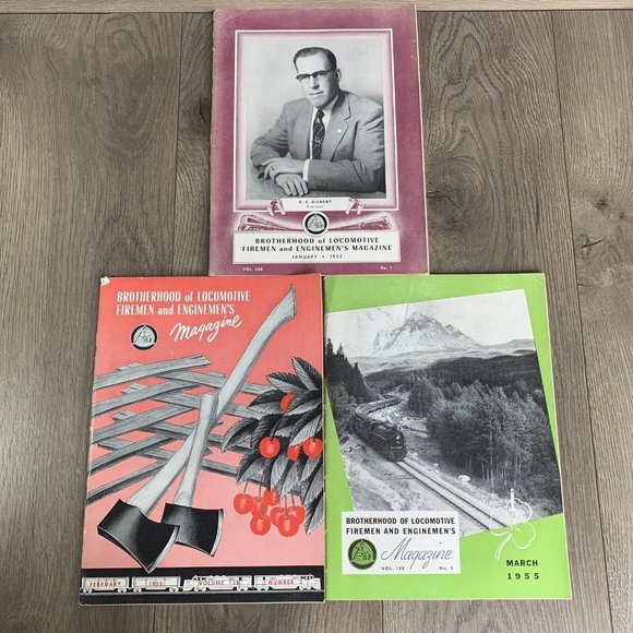 Other - Brotherhood of Locomotive Firemen and Enginemen's Magazine 1955 Lot Of 3 Jan-Mar
